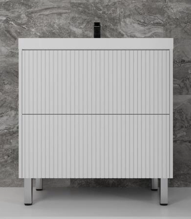 Тумба напольная Style Line Стокгольм 80, Classic 80, (2 ящ.) белый рифленый софт, PUSH