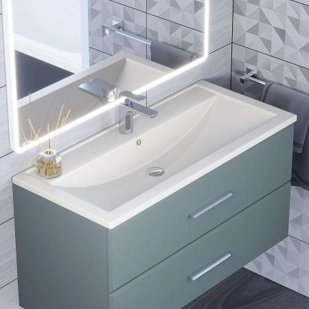 Раковина кварцевая Uperwood Foster Quartz 100 см, белая матовая, жасмин