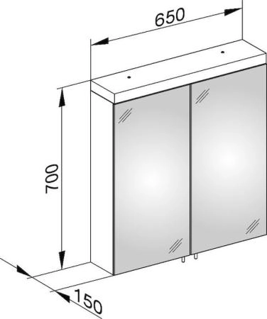 Зеркальный шкаф Keuco Royal Reflex.2 650 x 700 x 150 mm 24202171301