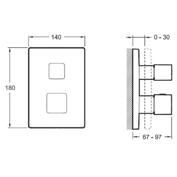 Смеситель Jacob Delafon SQUARE E75391-CP для душа термостат хром