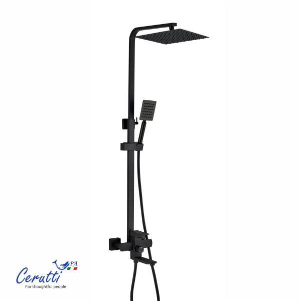 Сиситема душевая Ceruttispa RUFINO MB, черный матовый