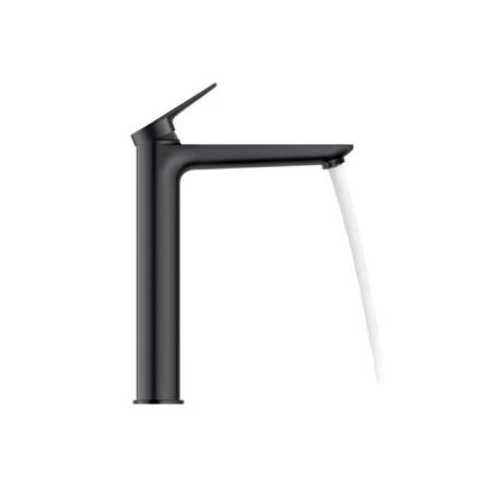 Duravit Wave Смеситель для раковины, высокий, 1 отв., без донного клапана, цвет: черный матовый