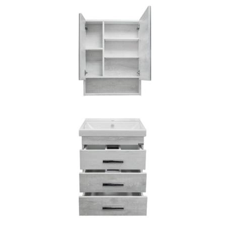 Тумба с раковиной Comforty Никосия-60Н дуб белый