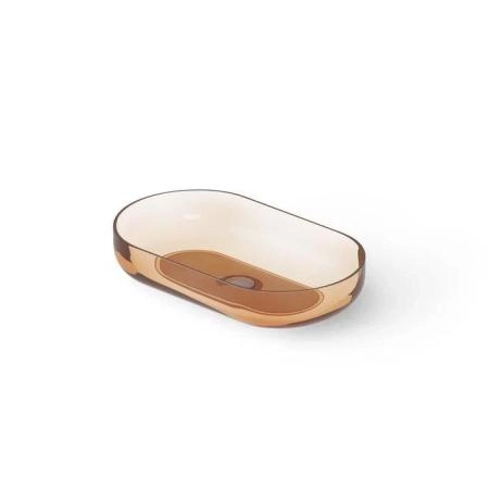 Dea Design Washbasins Раковина 58х34х12см., накладная, без отв., Glasstech, прозрачная смола, цвет: Sunset R1
