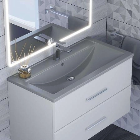 Раковина кварцевая Uperwood Foster Quartz 80 см, серая матовая, бетон