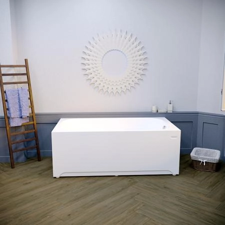 Ванна акриловая "ПРОВАНС 170х75", рама-подставка, фронтальная панель, слив-перелив автомат с сеточкой (бронза, с сифоном)