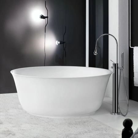 Gessi Goccia Напольный термостатический смеситель для ванны с ручным душем (внешняя часть), цвет: хром