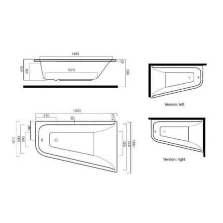 Ванна Am.Pm Spirit W72A-160R100W-A2 160х100 см правая