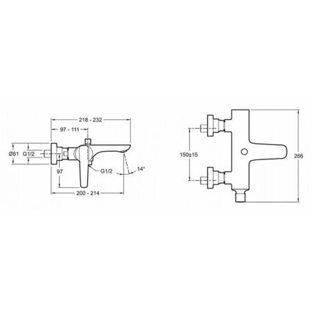 Смеситель Jacob Delafon ALEO+ E72319-CP для ванны хром