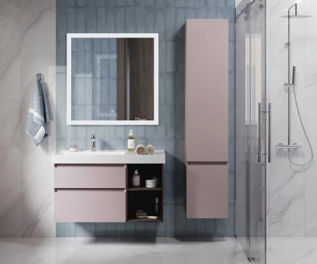 Тумба Kerama Marazzi CUBO КУБО CU.90Lh\MAL левая подвесная с ящиками 90, мальва матовая-древесная