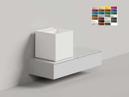 Раковина Salini ARMONIA SQUARE TOP 03 S-Sense покраска RAL глянцевая 45x45 130513TGF накладная без отв.смесителя