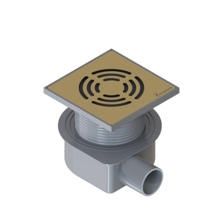 Душевой трап Boheme SMART DESIGN 10x10 cm, нерж.сталь МАТ. ЗОЛОТО 984-10-MG