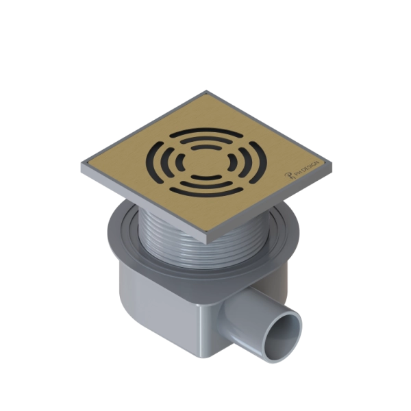 Душевой трап Boheme SMART DESIGN 10x10 cm, нерж.сталь МАТ. ЗОЛОТО 984-10-MG