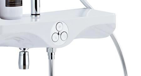 Смесители Azario Душевая стойка с термостатом Azario AZ-821, хром/белый