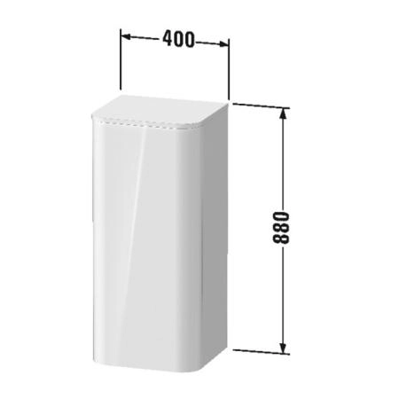 Duravit Happy D.2 Plus Шкаф подвесной 88x40x36см., с 2 стеклянными полками, 1 дверь, петли слева, цвет: stone grey satin matt/brushed walnut