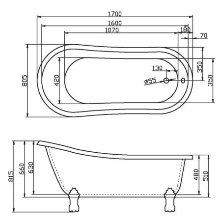 Слив перелив для ванны BELBAGNO BB-OVF-02-CRM хром