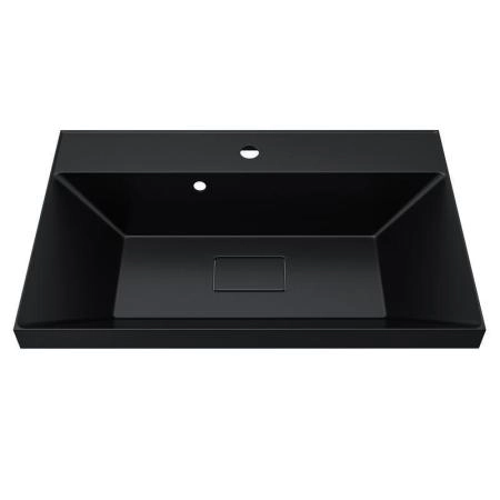 Раковина для ванной Uperwood Classic New 70х45х16,3 см, черная глянцевая, с накладкой для слива