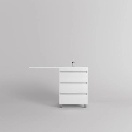 Тумба напольная Style Line Даллас ЛЕОН 120 (3 ящ.) Люкс белая, PLUS