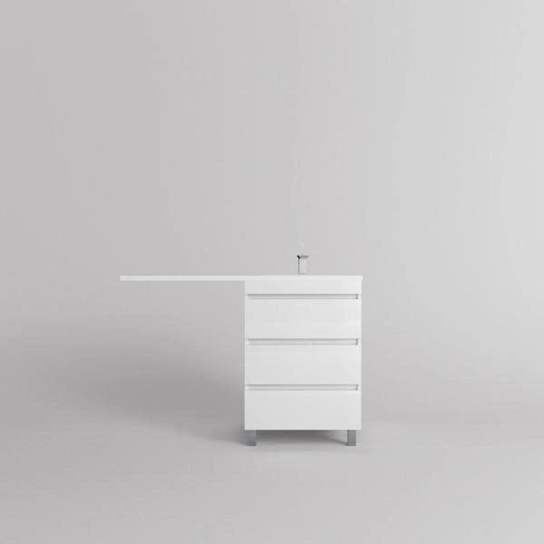 Тумба напольная Style Line Даллас ЛЕОН 120 (3 ящ.) Люкс белая, PLUS