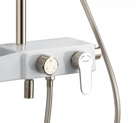 Душевая система AZARIO с поворотным изливом, белый/золото (AZ-801-1)