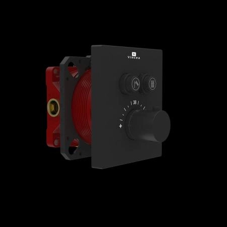 Встраиваемый смеситель Vincea для душа VSCV-321TMB двухфункциональный, термостатический, черный