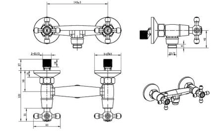 Смеситель для душа_Комплект Boheme 274-FL