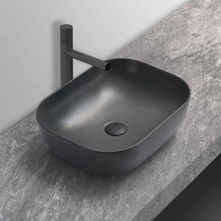 Раковина Vincea VBS-101MA, 505*405*140, накладная, цвет антрацит матовый фарфор