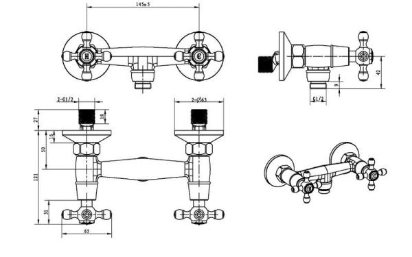 Смеситель для душа_Комплект Boheme 274-FL