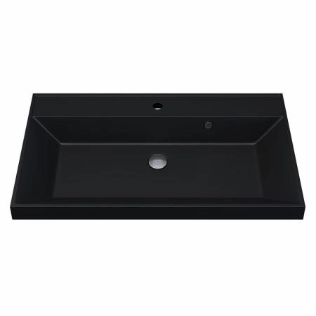 Тумба с раковиной Uperwood Tanos-Classic Quartz 80 см, черная/уголь