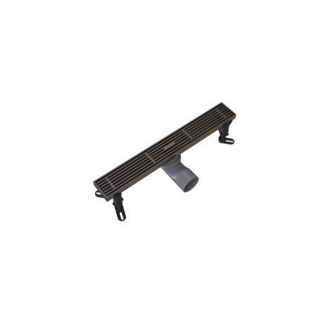 Душевой трап KNOTLOR SDRW0400LGM, линейный вороненая сталь