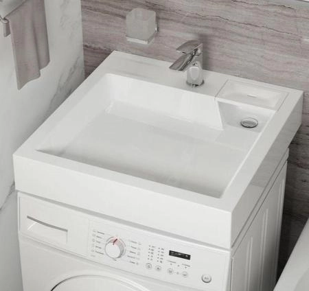 Раковина над стиральной машиной Uperwood Vission, 60*60 см, белая глянцевая