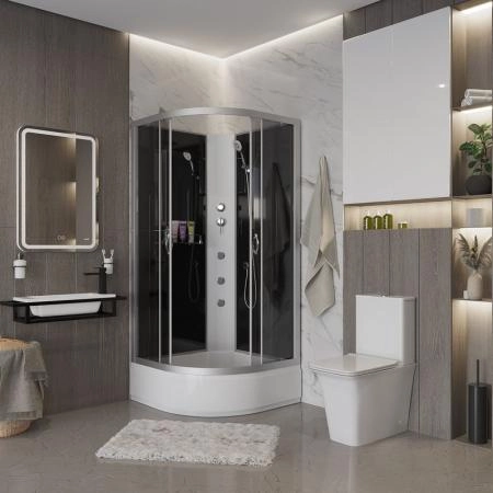 Душевая кабина Niagara NG-3501-14BKG 900х900х2000 средний поддон 26см стекло тонированное