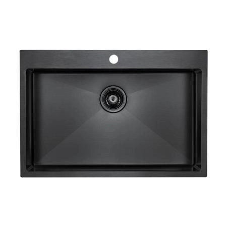 Кухонная мойка Paulmark SAAR PM807551-GM вороненая сталь 750х510мм нерж. Сталь
