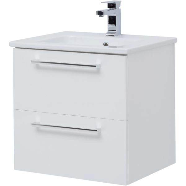 Тумба Dreja GIO 60 см под умывальник белый глянец, подвесная