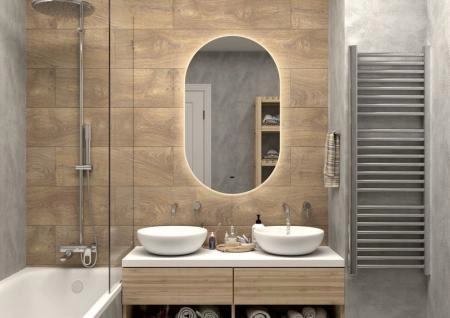 Зеркало Континент Fleur Led 600х1000 с бесконтактным сенсором, теплая подсветка