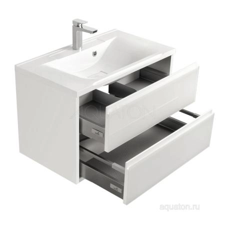 Тумба под раковину AQUATON Римини 1A226701RN010 80 с ящиком, белый глянец
