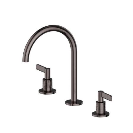 Newform Blink Chic Luxury Смеситель для раковины, 3 отв., средний, цвет: PVD gun metal