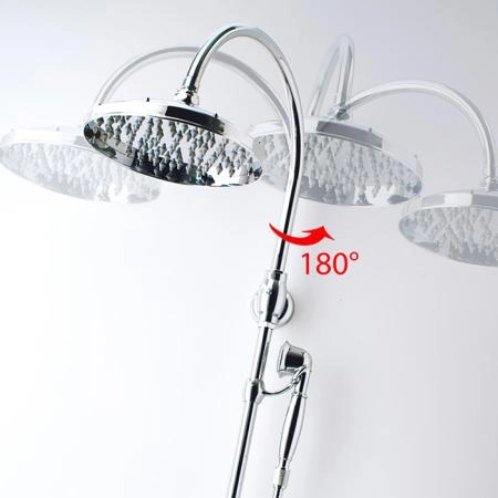 Bossini Retro Душевая стойка с верхним душем Ø23см., ручным душем и шлангом 150см., цвет: хром