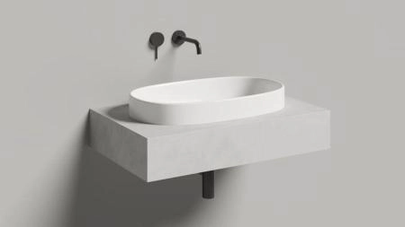 Раковина Salini GRECA S-Stone матовая 65x39 1803201M полувстраиваемая