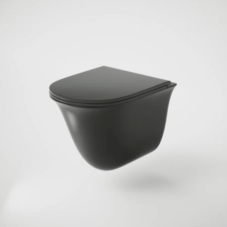 Унитаз Grossman GR-4412MS (485*360*360) подвесной безободковый с тонкой крышкой, черный матовый