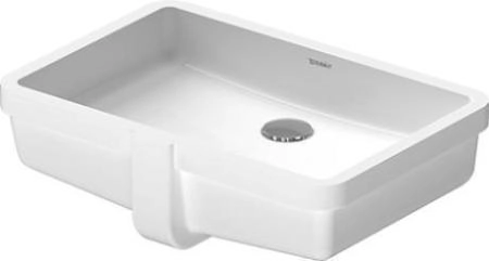 Duravit Vero раковина встраиваемая снизу 485 мм, перелив, без плоскости под смеситель, включая крепление, цвет белый