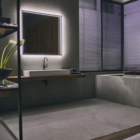 Ideal Standard Conca Квадратное зеркало 100х100см, диаметральная светодиодная подсветка, цвет: черный