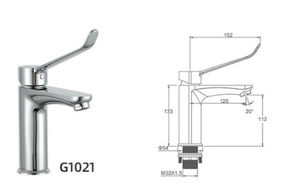 Смеситель Gappo G1021 для раковины хром