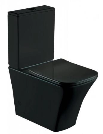 Унитаз напольный ESBANO CRISAN черный матовый безободковый напольный 625x365x820