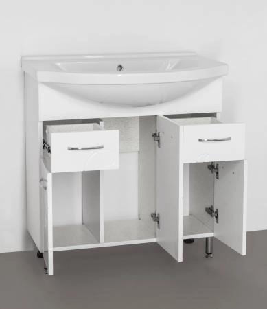 Тумба под раковину Style Line Эко Фьюжн 80 (2 ящ.) напольная с ящиками, белая