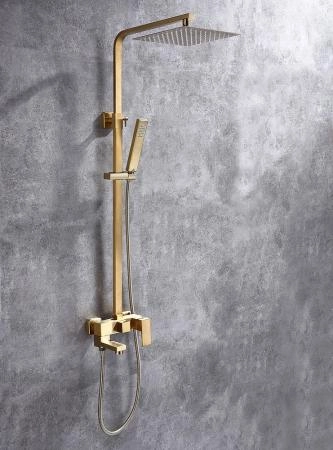 Душевая система ABBER Daheim AF8216G с изливом, золото матовое