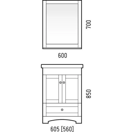 Тумба под раковину Corozo Техас 60