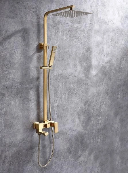 Душевая система ABBER Daheim AF8216G с изливом, золото матовое