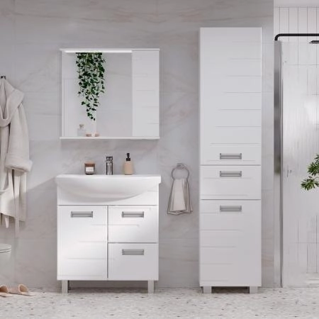 Зеркало-шкаф с LED подсветкой Volna Joli 70 правое (белый)