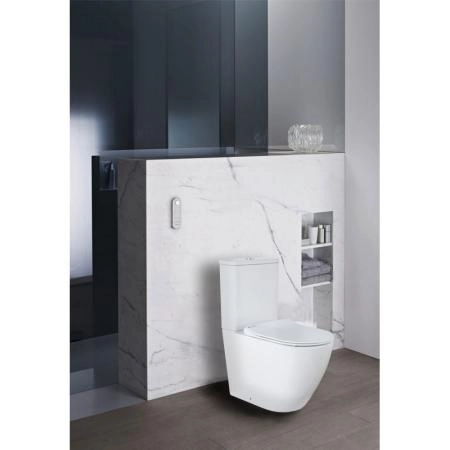 Унитаз напольный Azario Grado (ТОРНАДО) 665х380х845 безободковый с бачком и сидением (AZ-2141UQ1)